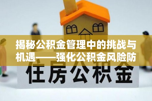 苍梧揭秘公积金管理中的挑战与机遇——强化公积金风险防控的多维策略