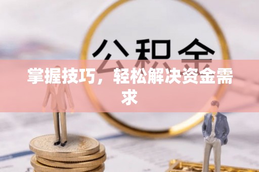 苍梧掌握技巧，轻松解决资金需求