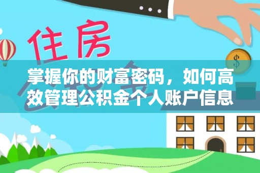 苍梧掌握你的财富密码，如何高效管理公积金个人账户信息