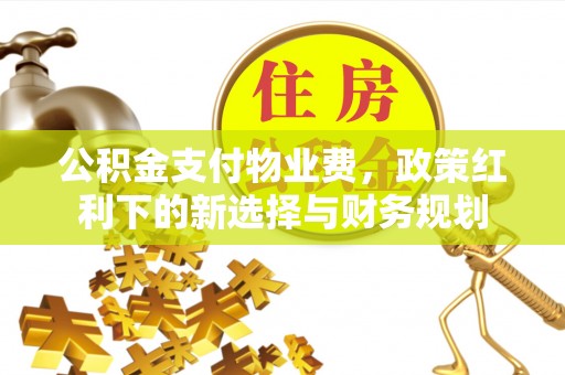 苍梧公积金支付物业费，政策红利下的新选择与财务规划