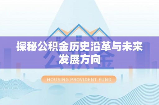 苍梧探秘公积金历史沿革与未来发展方向
