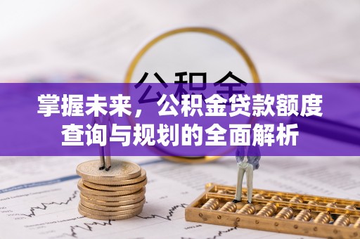苍梧掌握未来，公积金贷款额度查询与规划的全面解析